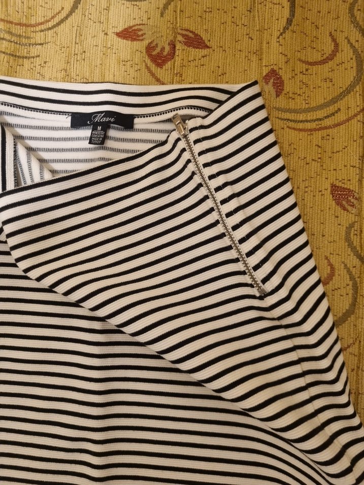 Çizgili Mini Etek Mavi - Görsel 3