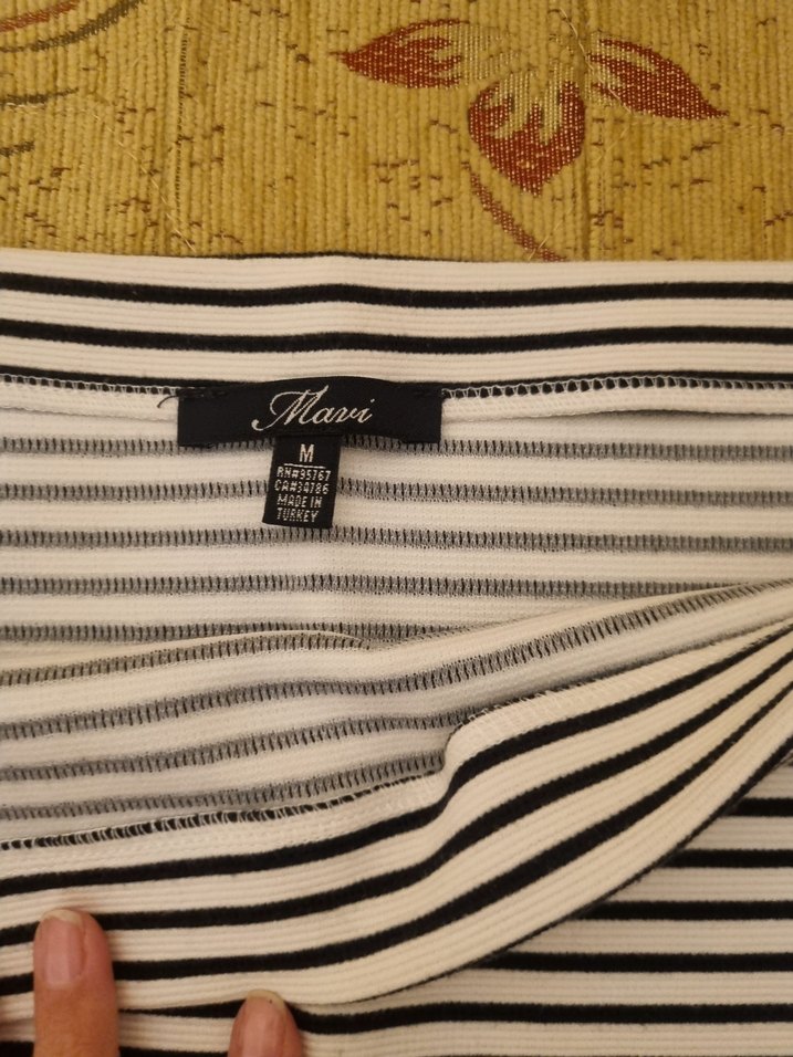 Çizgili Mini Etek Mavi - Görsel 2