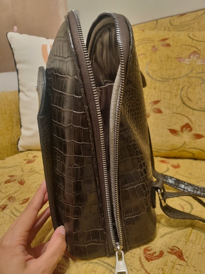 Sergio Giorgianni Kahverengi Deri Sırt Çantası - Görsel 4