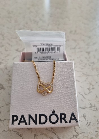 Pandora Işıltılı Sonsuz Kalp Altın Kaplama Kolye PANDORA
