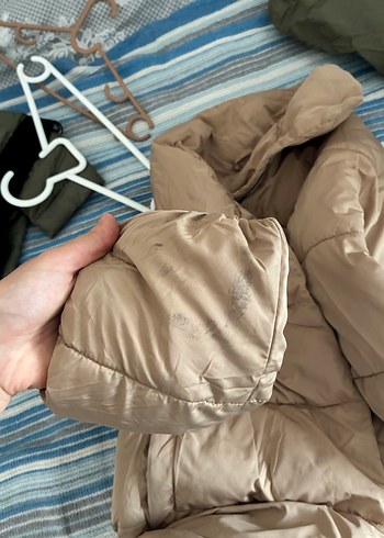 m Beden camel Renk Bej Düğmeli Kadın Kışlık Mont