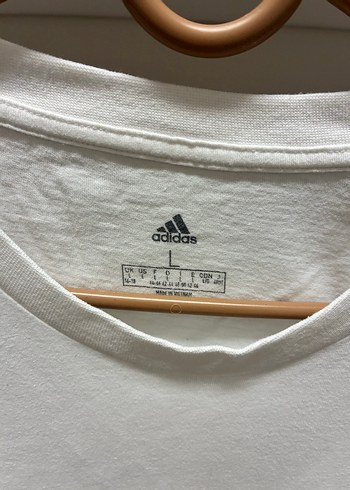 l Beden Beyaz Adidas Kısa Kollu Kadın Tişört