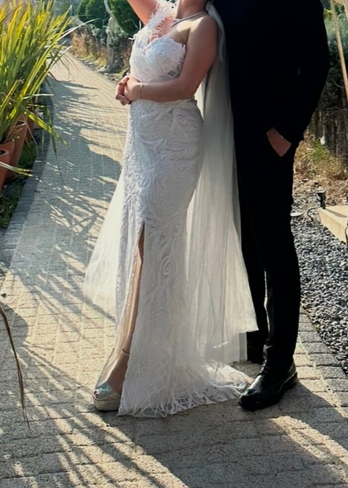 Yırtmaçlı Balık gelinlik - Görsel 4