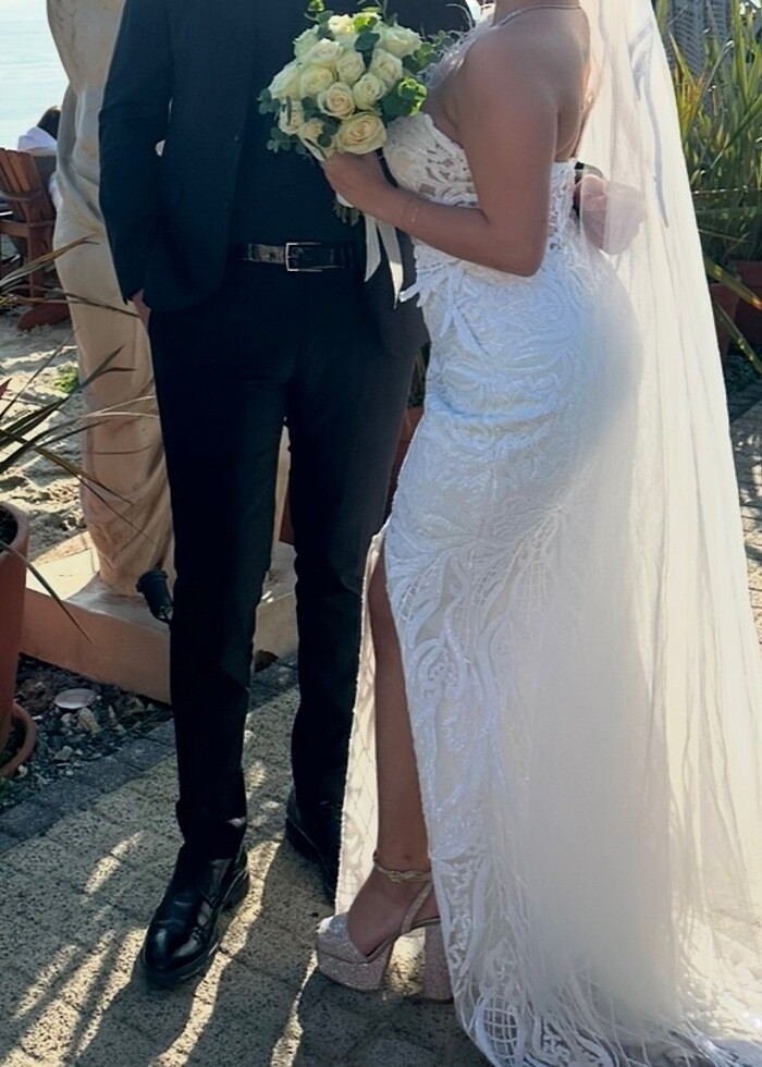 Yırtmaçlı Balık gelinlik - Görsel 3