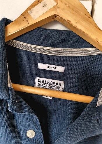 Erkek Lacivert Kısa Kollu Denim Polo Tişört - Görsel 2