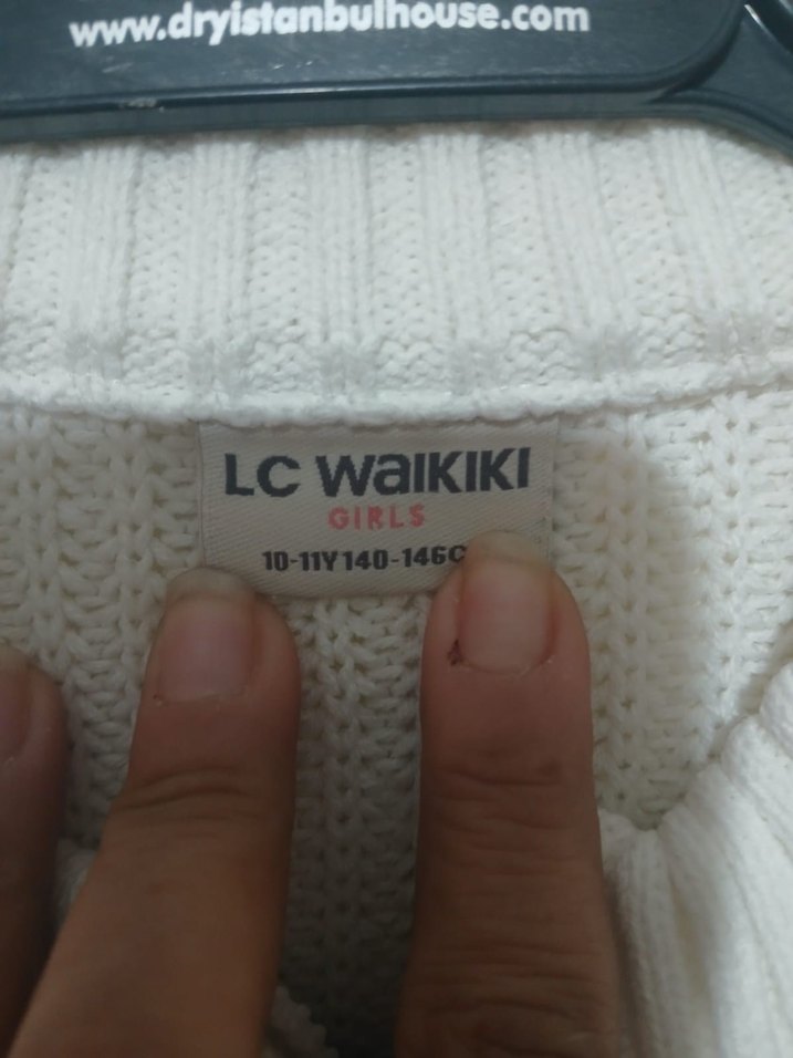 Kız Çocuk Beyaz Kürklü Fitilli Ceket - Görsel 4