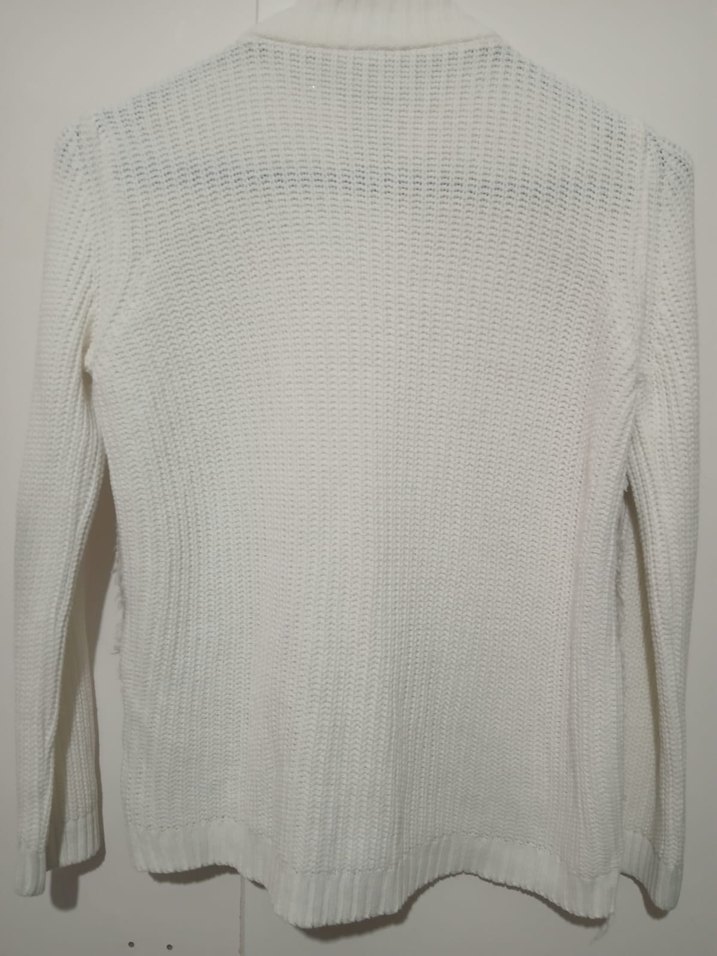 Kız Çocuk Beyaz Kürklü Fitilli Ceket - Görsel 2