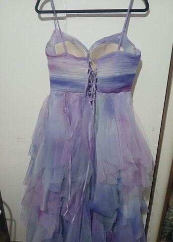 Mor Straplez Uzun Abiye Elbise - Görsel 3