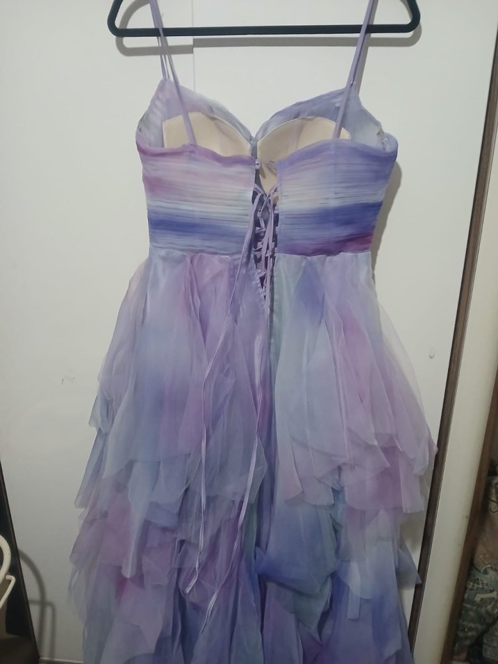 Mor Straplez Uzun Abiye Elbise - Görsel 3