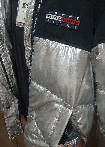 Gri Metalik Fermuarlı Kadın Kışlık Mont - Görsel 3