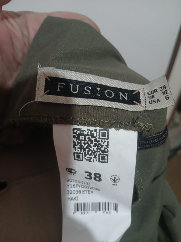 Gri Bej Pilili Midi Kadın Etek - Görsel 4