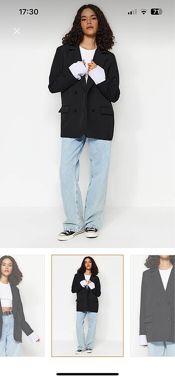 38 Beden siyah Renk Trendyolmilla blazer ceket