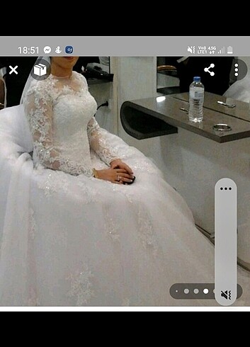 s Beden beyaz Renk Güpür Dantelli A kesim model gelinlik