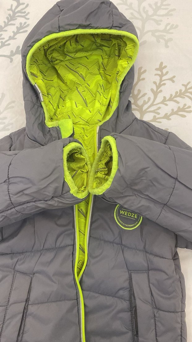 Sarı Fermuarlı Erkek Çocuk Mont çift taraflı Decathlon - Görsel 5