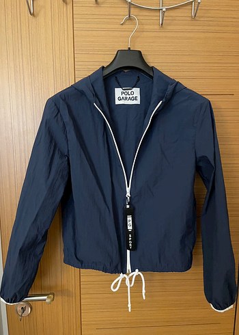 Polo Garage Lacivert Kapusonlu Hafif Ceket