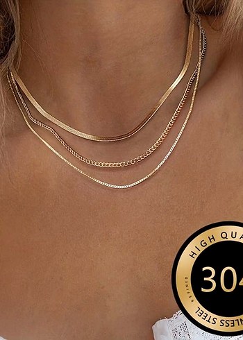 Zincir Detaylı Altın Kaplama Bohem Midi Kolye - Görsel 2