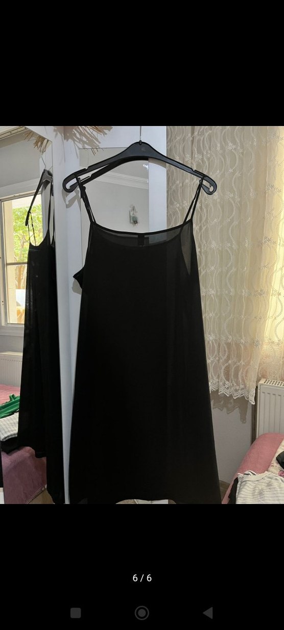 Siyah Puantiyeli V Yaka Midi Elbise - Görsel 2