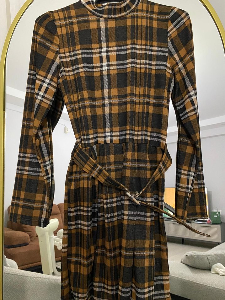 Düğmeli Yeşil Desenli Hamile Tunik - Görsel 2