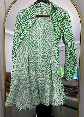 Yeşil Desenli elbise - Görsel 2