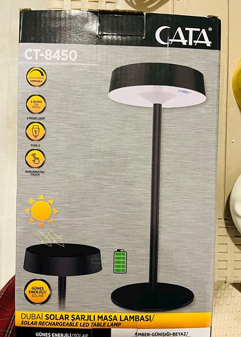 Masa lambası CATA Led USB şarj  güneş panelli - Görsel 5