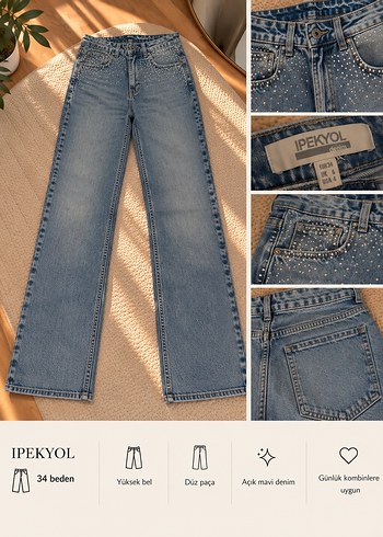 ipekyol Acik Mavi Yuksek Bel Denim Jean
