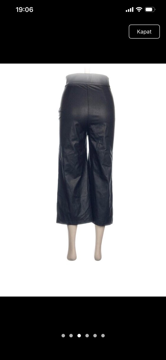 Deri Siyah Kadın Salaş Pantolon - Görsel 3