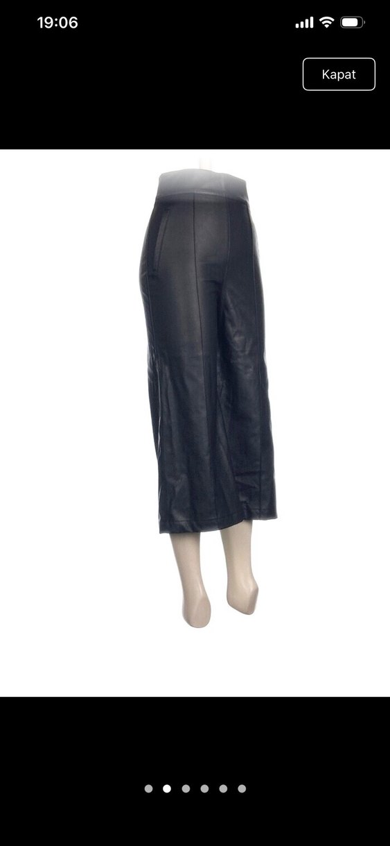 Deri Siyah Kadın Salaş Pantolon - Görsel 2