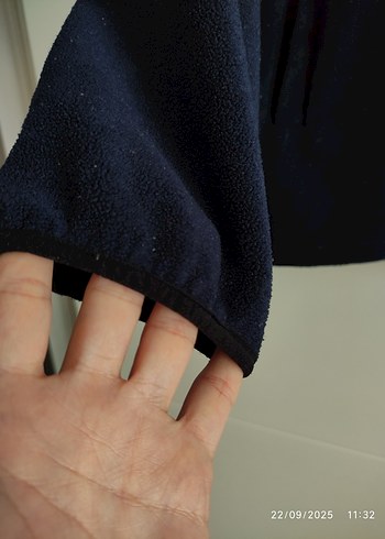m Beden Erkek Lacivert Fermuarlı Polar Sweatshirt