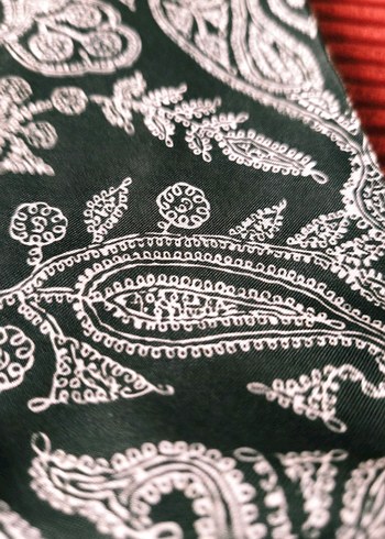 koyu yeşil etnik şal - Görsel 3