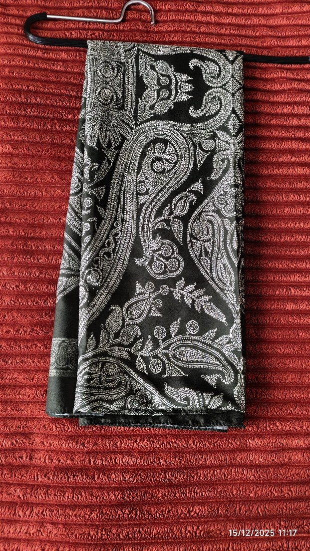 koyu yeşil etnik şal - Görsel 2