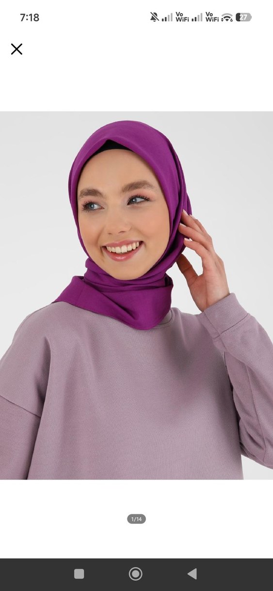 mor esarp pamuklu kumas - Görsel 4