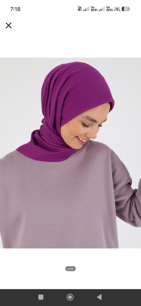 mor esarp pamuklu kumas - Görsel 3