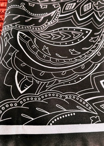 Kahverengi etnik desen şal - Görsel 2