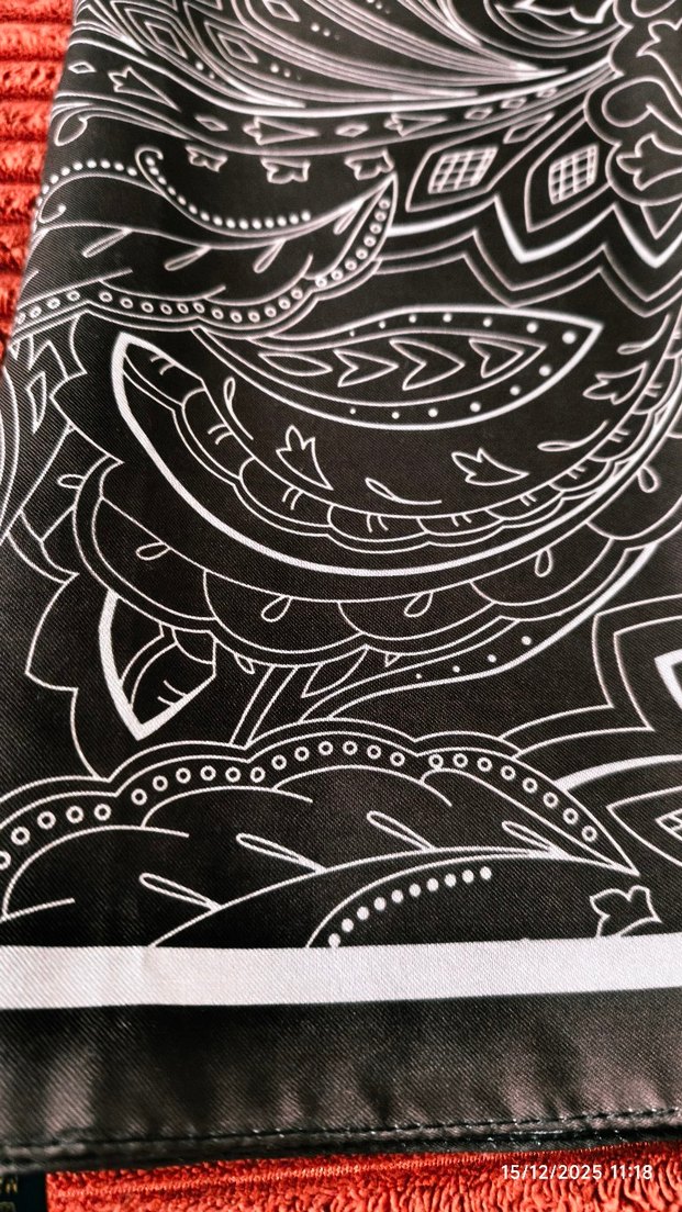 Kahverengi etnik desen şal - Görsel 2