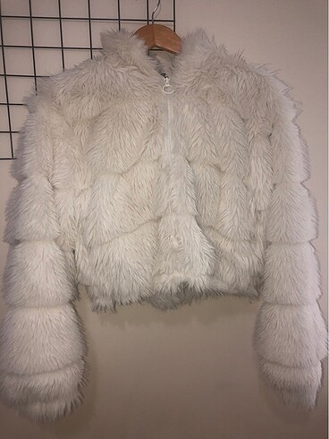 H&M Hm peluş kürk ekru ceket