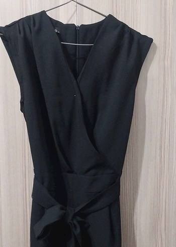 Siyah Kemerli Kadın Uzun Tulum - Görsel 4