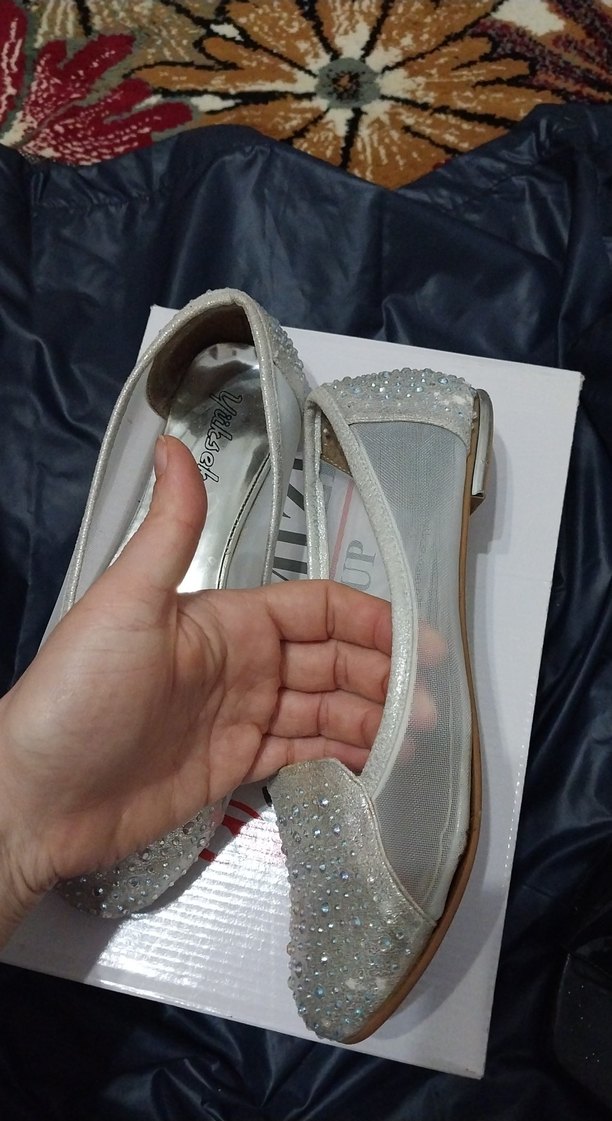 Pul İşlemeli Gri Kız Çocuk Özel Ayakkabı - Görsel 2