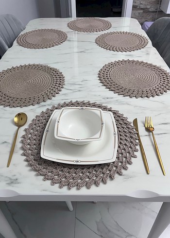 6lı kahverengi supla Amerikan servis - Görsel 3