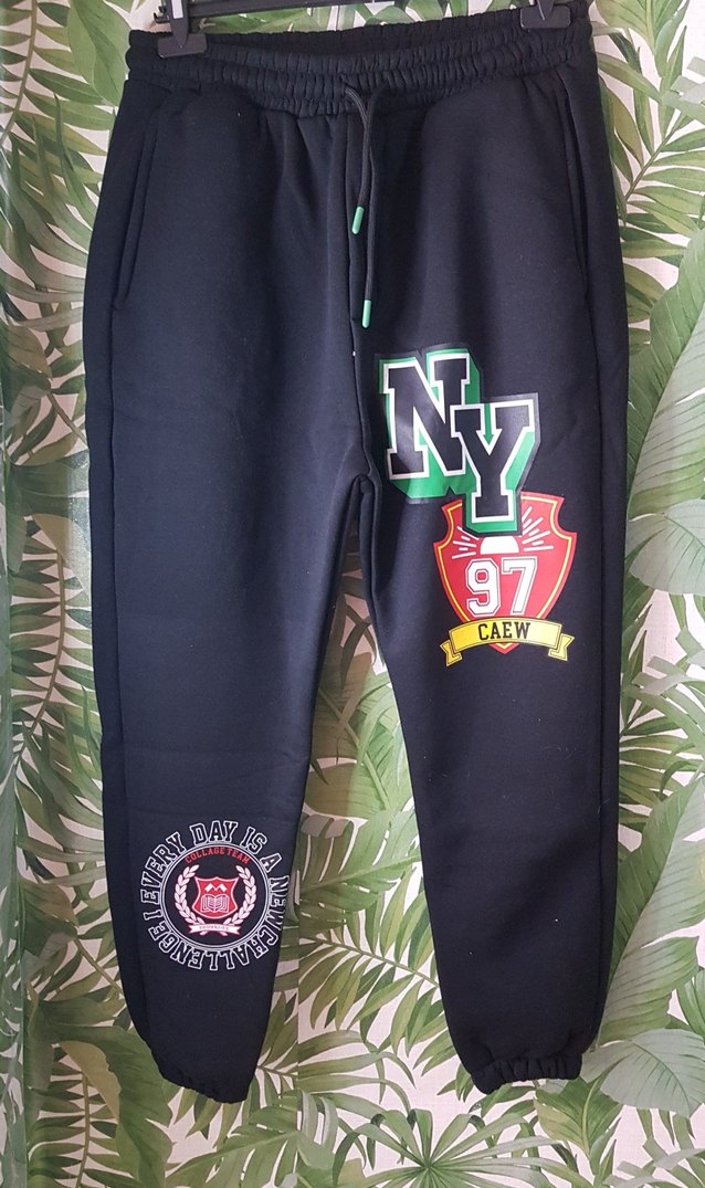 Siyah Baskılı Unisex  Eşofman Altı - Görsel 2