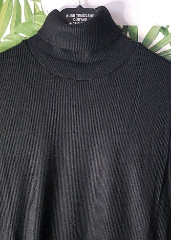 Siyah Boğazlı Uzun Kollu İnce Kazak - Görsel 2