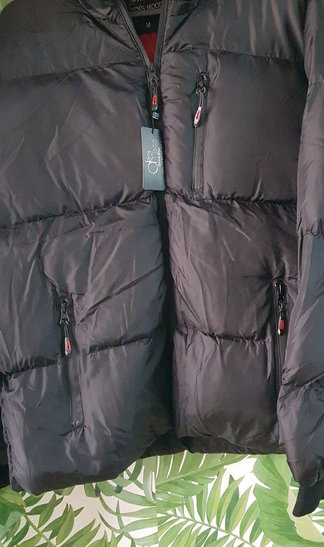 Siyah Yüksek Yakalı Fermuarlı Erkek Mont - Görsel 3