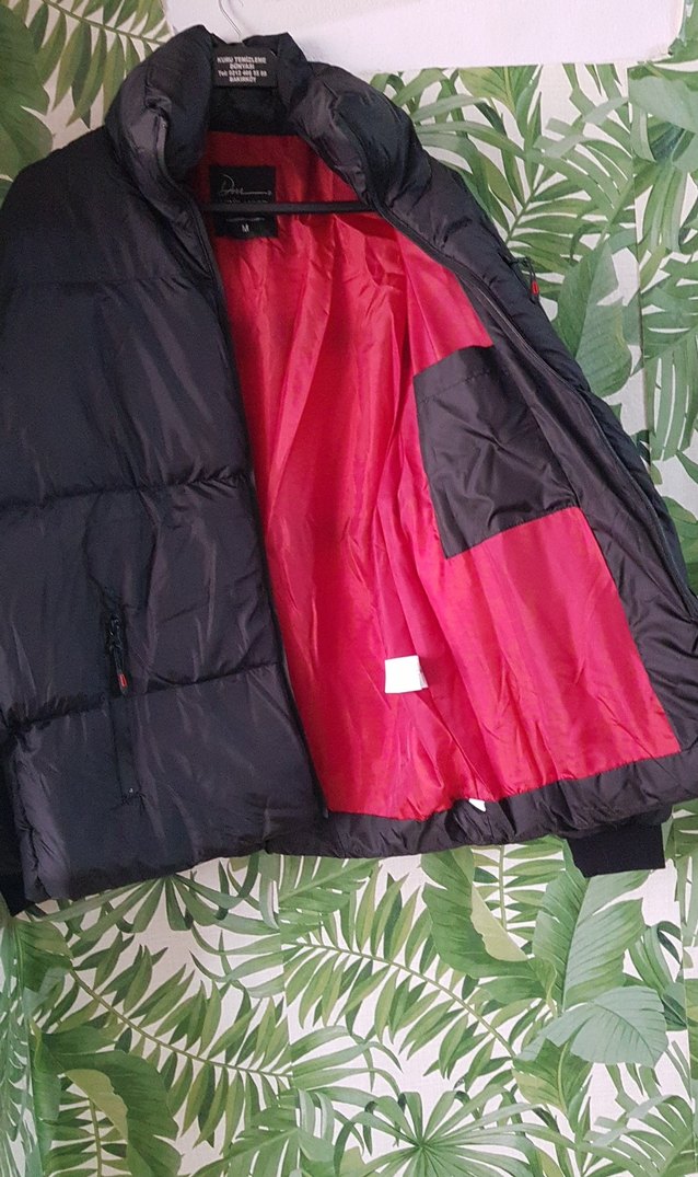 Siyah Yüksek Yakalı Fermuarlı Erkek Mont - Görsel 5