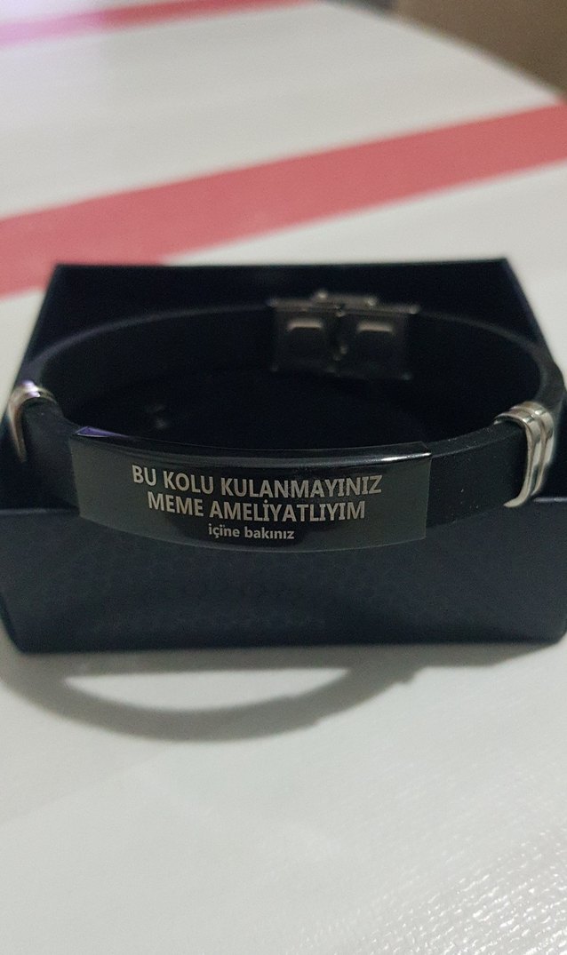 Siyah  Bileklik - Meme Ameliyatlıyım - Görsel 2