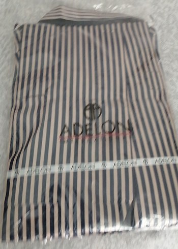 Gri Çizgili Erkek saten sabahlık - Görsel 14