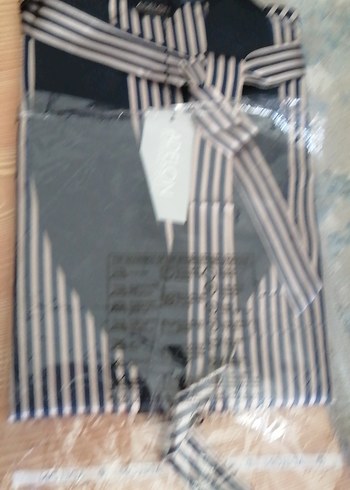 Gri Çizgili Erkek saten sabahlık - Görsel 2