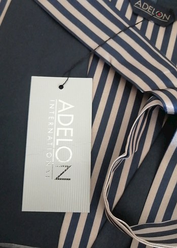 Gri Çizgili Erkek saten sabahlık - Görsel 8