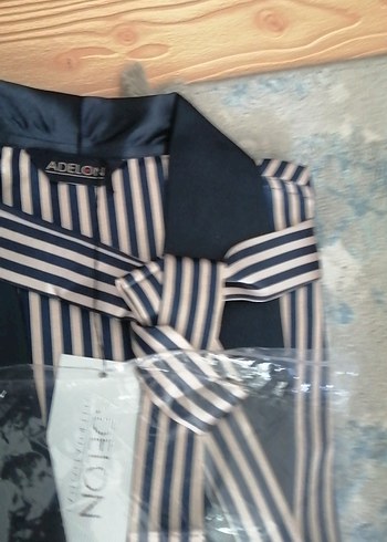 Gri Çizgili Erkek saten sabahlık - Görsel 5