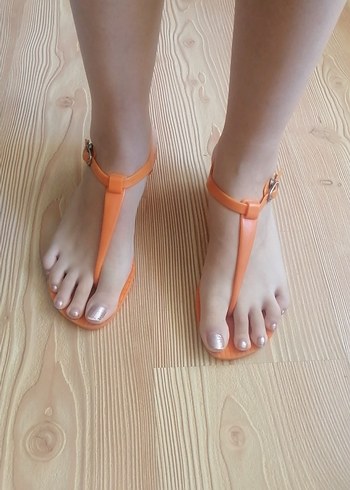 Monica Ricci Turuncu Minimalist Tokalı Stiletto Topuklu Kadın Sandalet