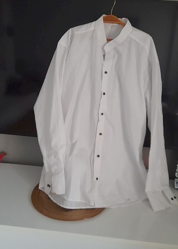 Erkek Beyaz asci gomlegi Uzun Kollu Gömlek - Görsel 5