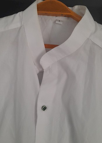 Erkek Beyaz asci gomlegi Uzun Kollu Gömlek - Görsel 2